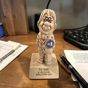 Vtg Paula '79 Dad Sculpture Desk Mantle Decoration Fathers Day Birthday Gift